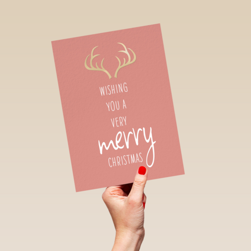 Kerstkaart hip Wishing you a very merry christmas
