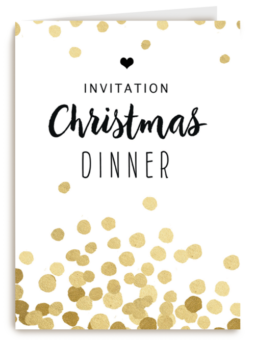 Kerstkaart invitation christmas dinner