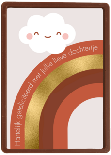 Regenboog met een lachend wolkje