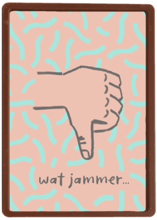 gezakt kaart thumbs down