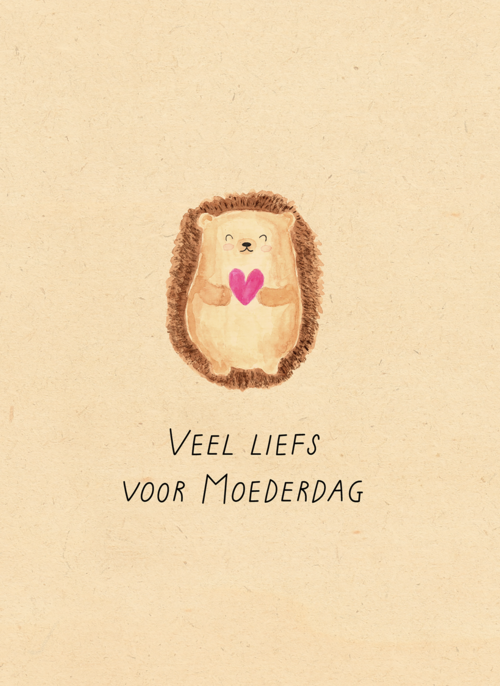 Houten Kaart Moederdag | Houten Kaart Hallmark | Moederdag | Moederdag Veel Liefse Gel