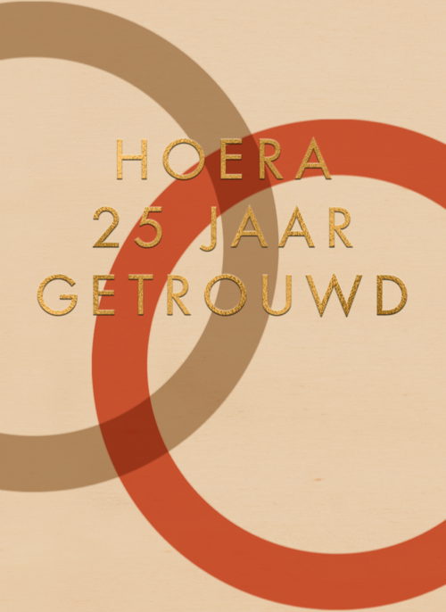 Houten Kaart Huwelijksjubileum | Houten Kaart Hallmark | Huwelijksjubileum | Hoera 25 Jaar Getrouwd
