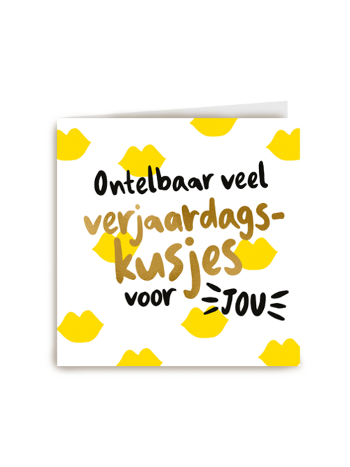 verjaardag kaart ontelbaar veel verjaardagskusjes