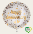 Ballon Happy anniversary Goud Wit Eco