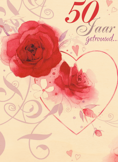 Houten Kaart Huwelijksjubileum | Houten Kaart Hallmark | Huwelijksjubileum | Rode Rozen Mart Hart