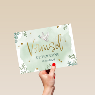 Vormsel uitnodiging groen