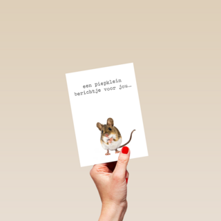 Zomaar kaart een piepklein berichtje Furry cuddles muis