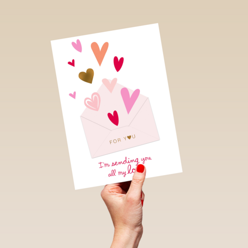 Valentijnskaart Romantisch hartjes for you