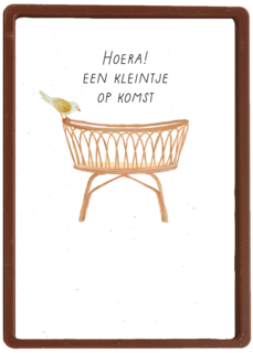 Zwangerschap felicitatie wieg met vogel