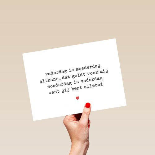 Vaderdagkaart lief vaderdag is moederdag
