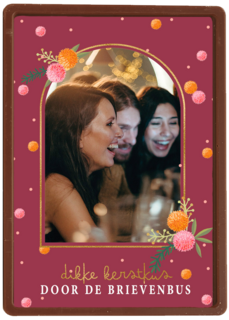 Kerstkaart bourdeaux met fotokader