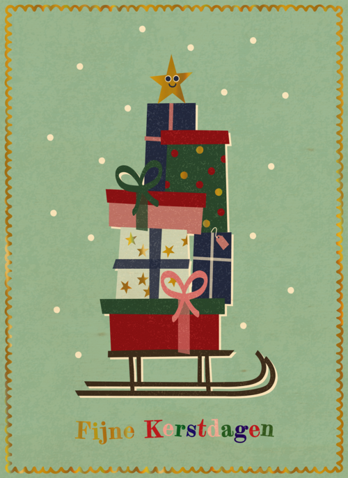 Houten kaart Kerst | Hallmark | Houten kaart Kerst | Hallmark | Kinderpostzegels - Slee