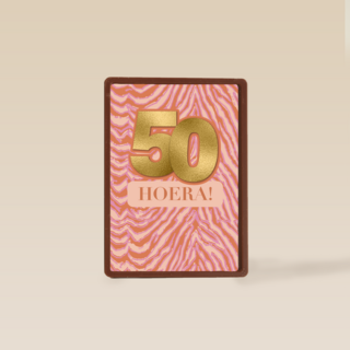 Verjaardagskaart 50 zebrapatroon