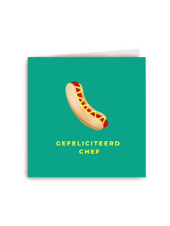 gefeliciteerd chef met hot dog