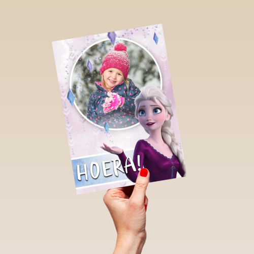 Frozen foto verjaardagskaart hoera