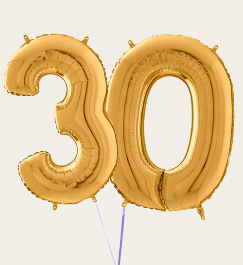 Cijferballon 30 Jaar Goud XL