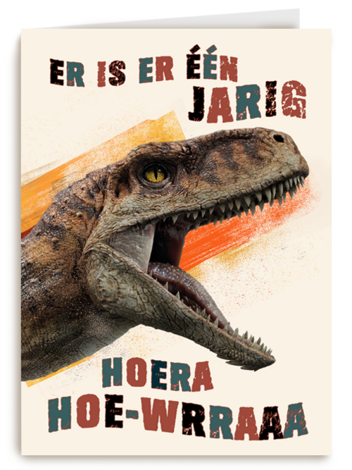 Dino tiger verjaardagskaart