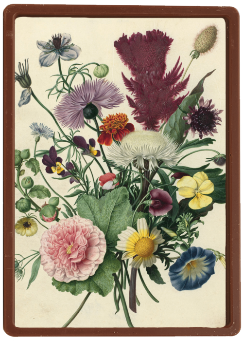 studio art kaart van schilderij met bloemen blanco