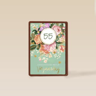 Verjaardagskaart bloemen met leeftijd