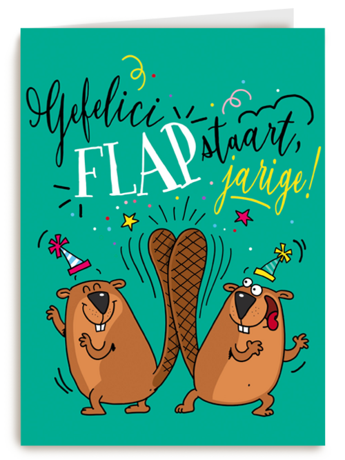 verjaardagskaart gefeliciflapstaart jarige