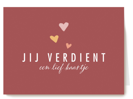 eenkleingebaar kaart jij verdient een lief kaartje