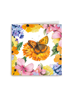 Kaart flowers by Marjolein Bastin Vlinder op bloem Blanco