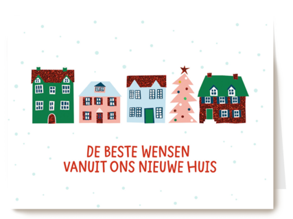 kerstkaart de beste wensen vanuit ons nieuwe huis
