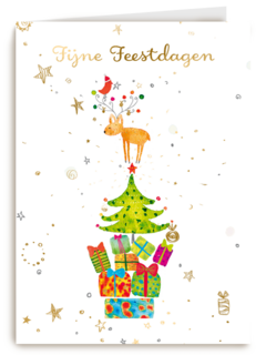 kerstkaart turnowsky rendier kerstboom