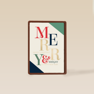 Merry Christmas Bright New Year Modern