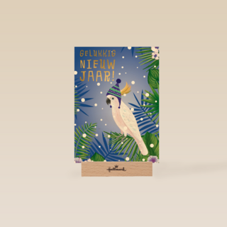 nieuwjaarskaart gelukkig nieuwjaar kaketoe