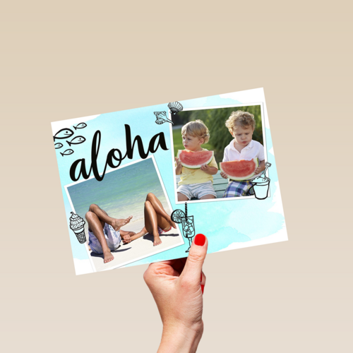 aloha in zomers blauw