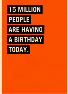 15 million people are having a birthday today