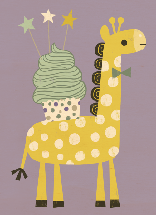 giraffe met cupcake