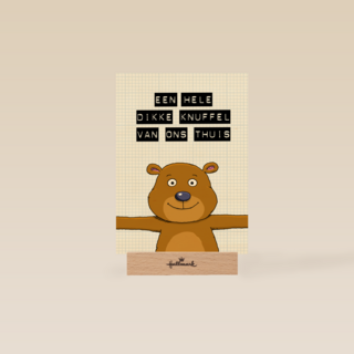 op kamp kaart een hele dikke knuffel van ons thuis