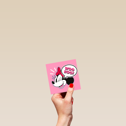 Zomaar kaart Minnie Mouse woohoo