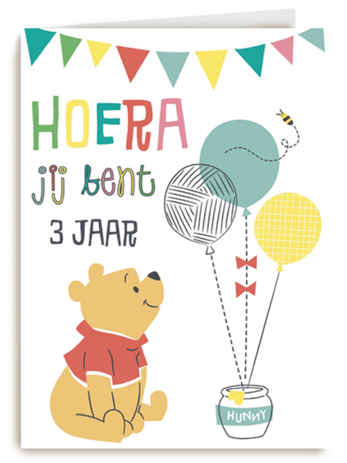 winnie the pooh hoera jij bent zoveel jaar