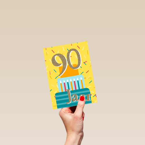 verjaardagskaart 90 jaar met cadeautjes