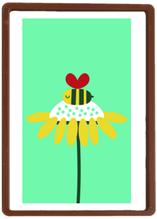 Zomaar kaartje bloem met bij