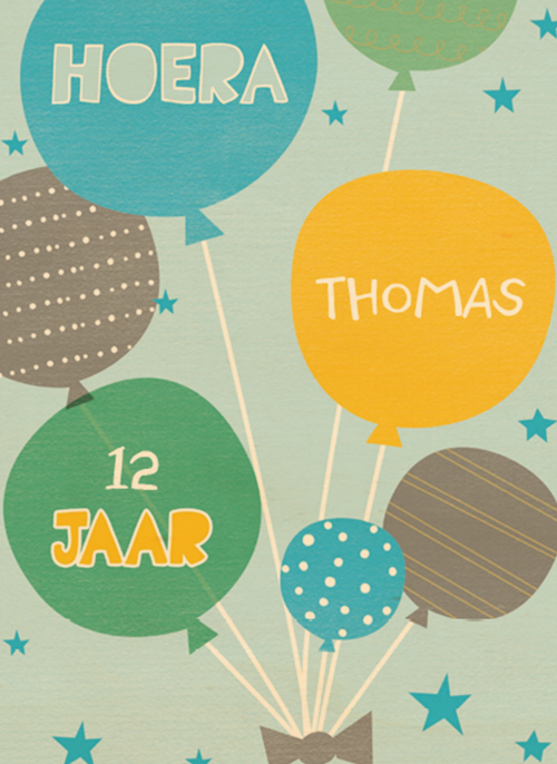 hoera verjaardag met ballonnen