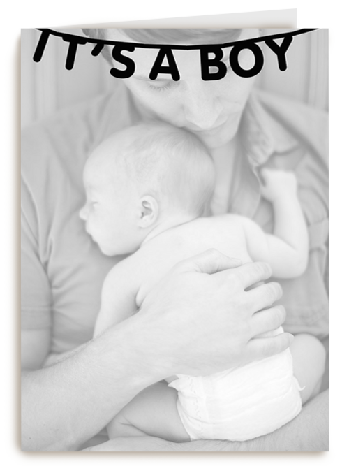 Kaart Hallmark | Geboorte Felicitatie | Fotokaart Enkel Its A Boy Vlaggetje