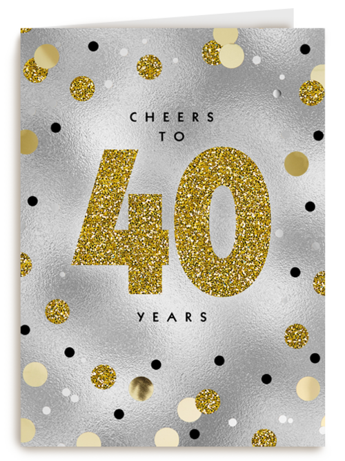 Verjaardagskaart Hallmark | Verjaardagskaart Leeftijden 40 Cheers To Forty Years Goud Zilver