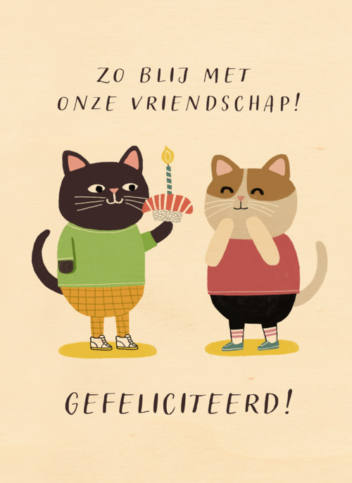 verjaardagskaart met sushi voor een kat