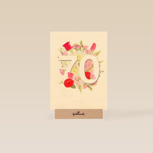 Verjaardagskaart 70 jaar bloemen