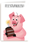 feestvarken met taartje
