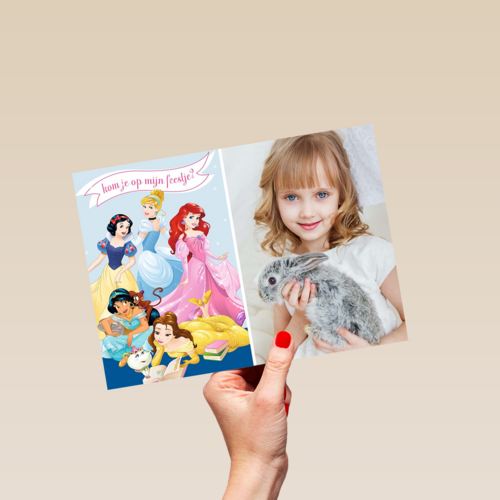 Disney prinses uitnodiging kinderfeestje