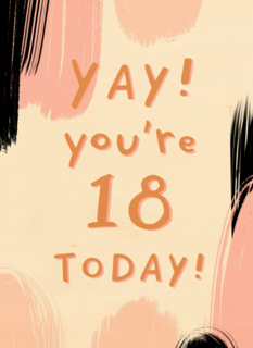 Verjaardagskaart jonge vrouw yay you are 18