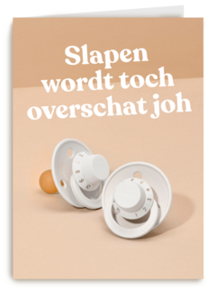 baby kaart andc slapen wordt toch overschat joh