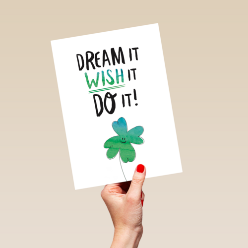 groen klavertje vier met quote