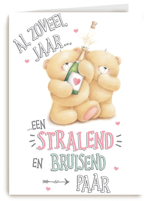 Trouwdagkaart Forever Friends Stralend en bruisend paar