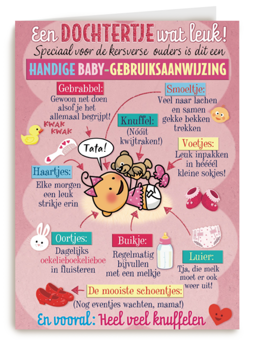 smile kaart baby gebruiksaanwijzing voor een dochter